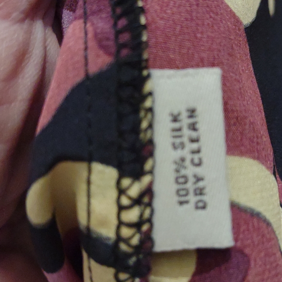 Tucker silk pink purple floral classic smocked collar blouse size s/m - Picture 9 of 9